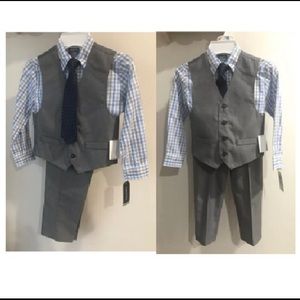 Nautica Four Piece Gray Vested Suit Set